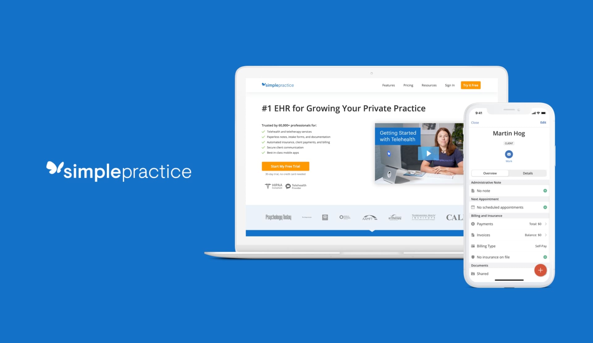 SimplePractice: healthcare platform featuring HIPAA compliant video