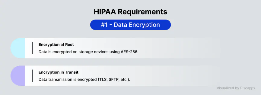HIPAA requirements data encryption Riseapps