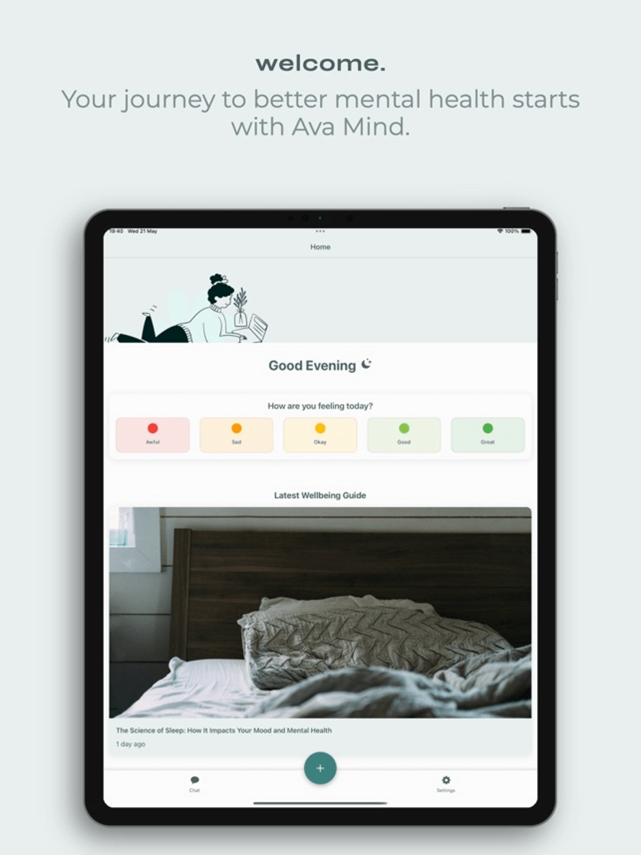 Ava Mind AI-Powered Mental Health Support App
