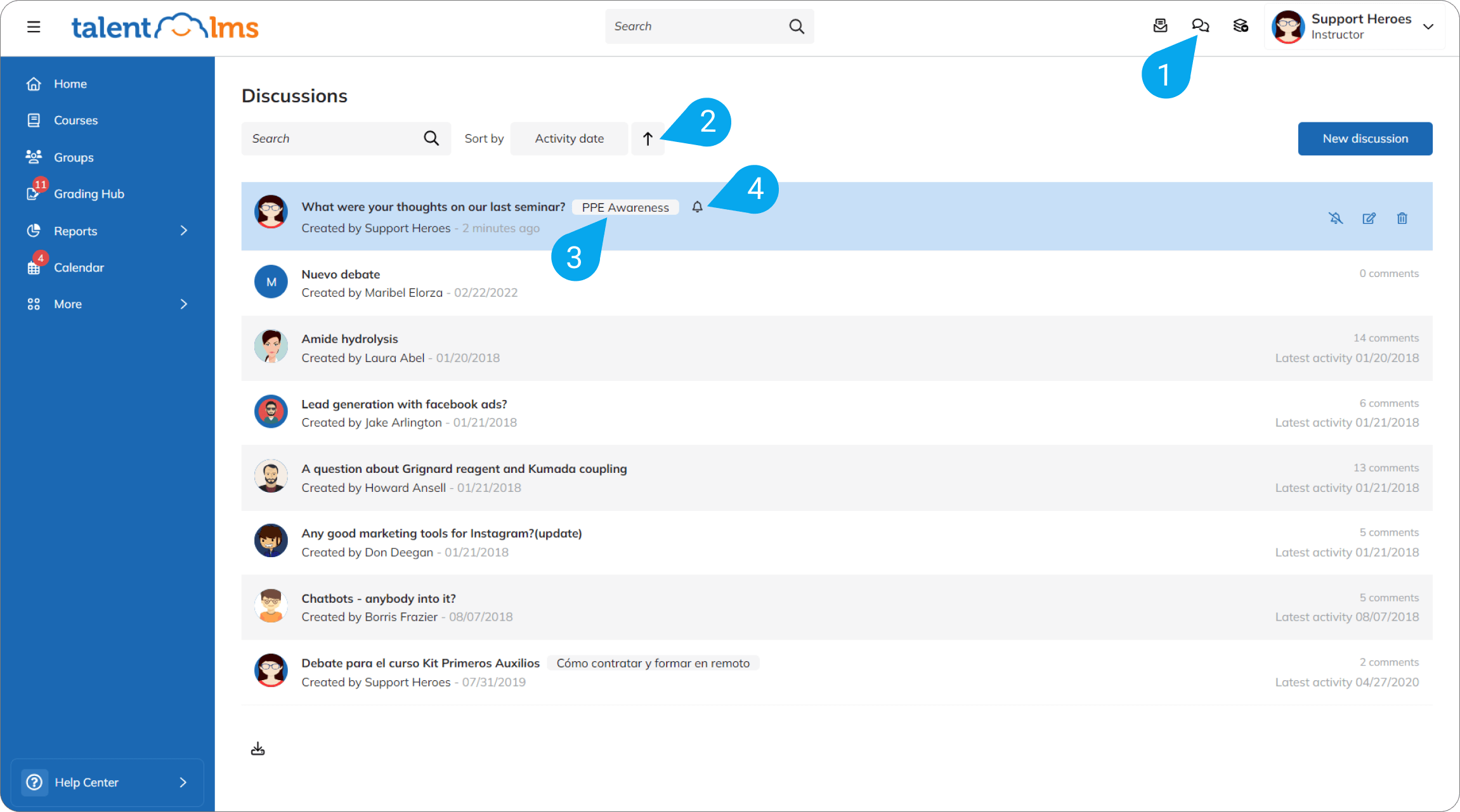 Discussion Boards in TalentLMS